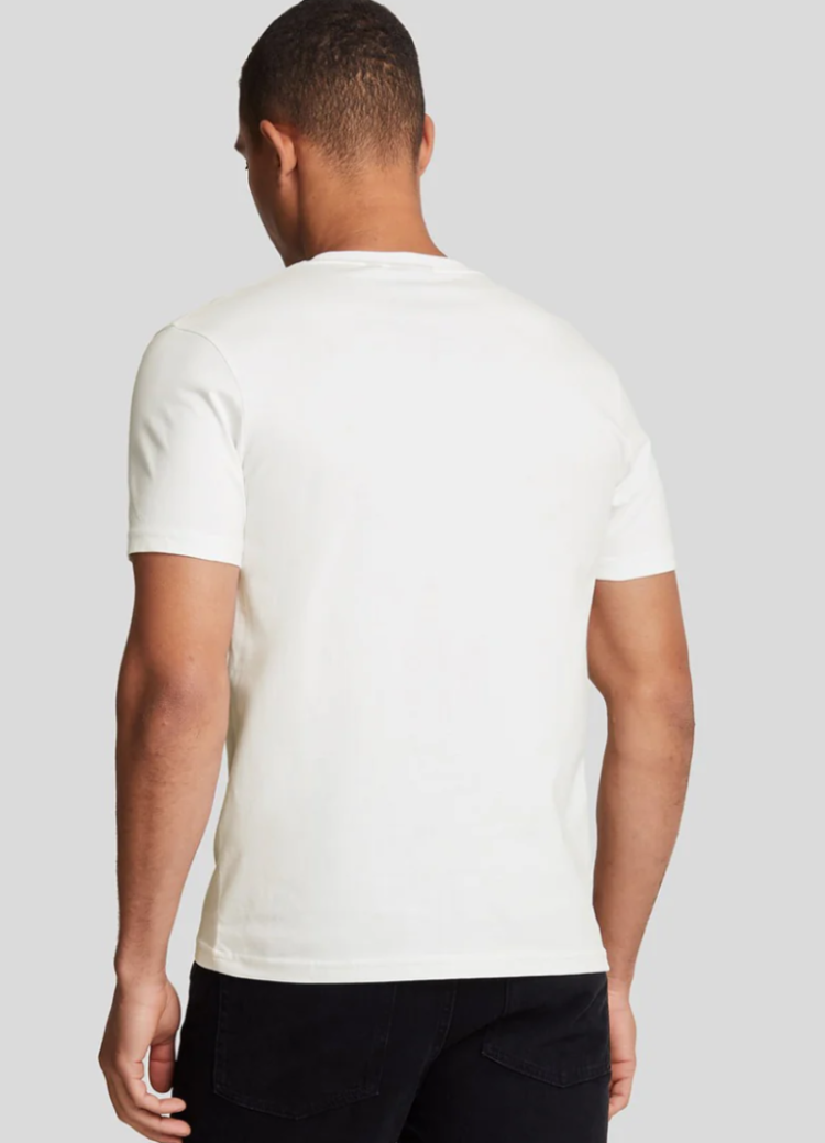 NOS Plain T-shirt effen basic geel logo  626 white