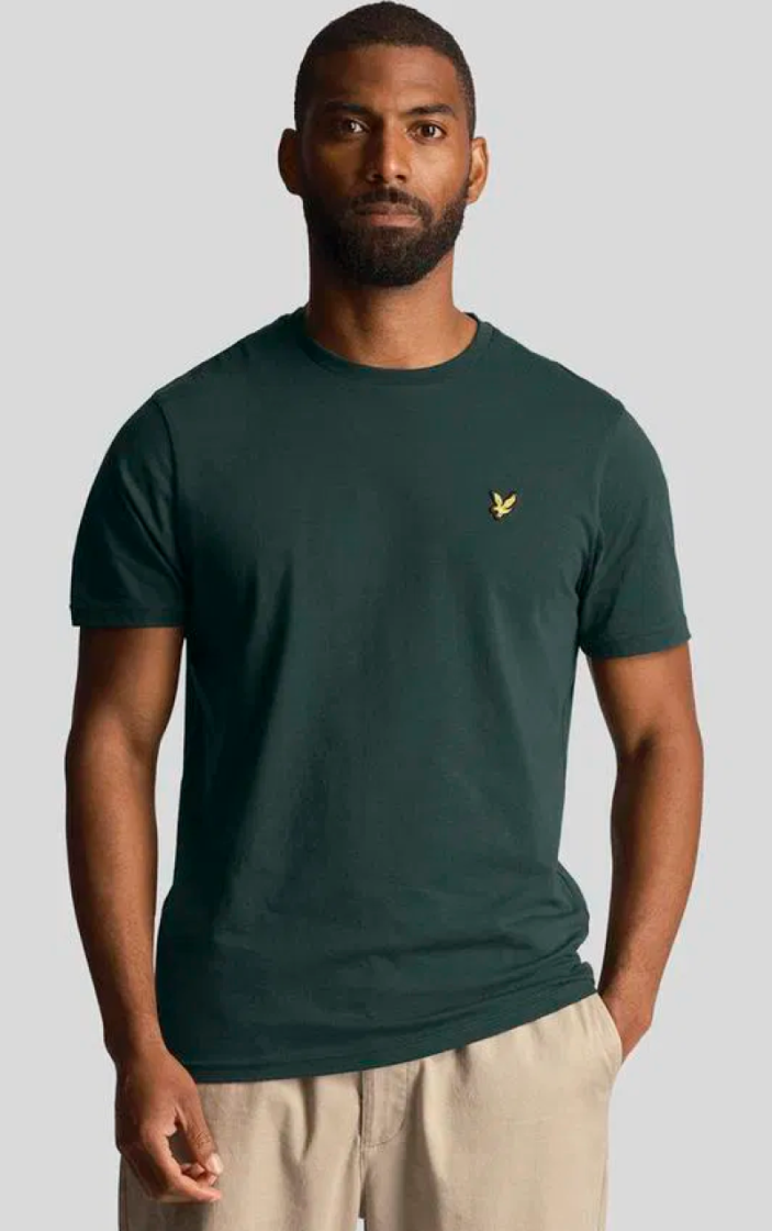 Plain T-shirt effen basic geel logo X311 argyle tea