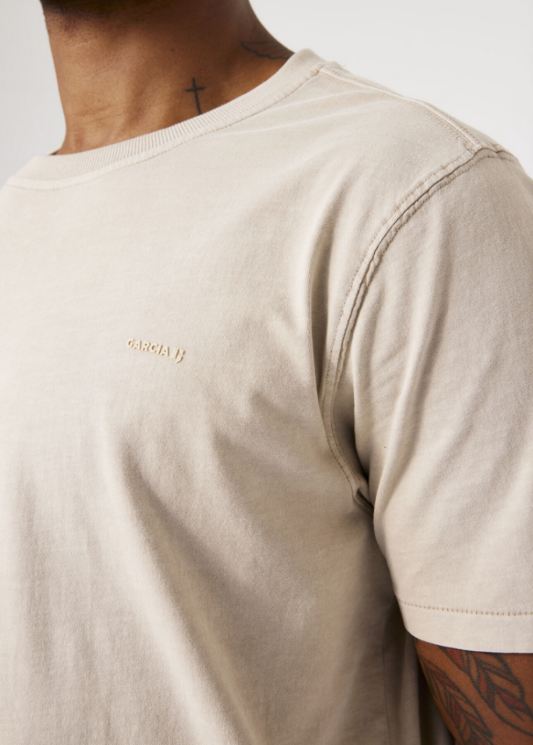 T-shirt basic effen 822 sand