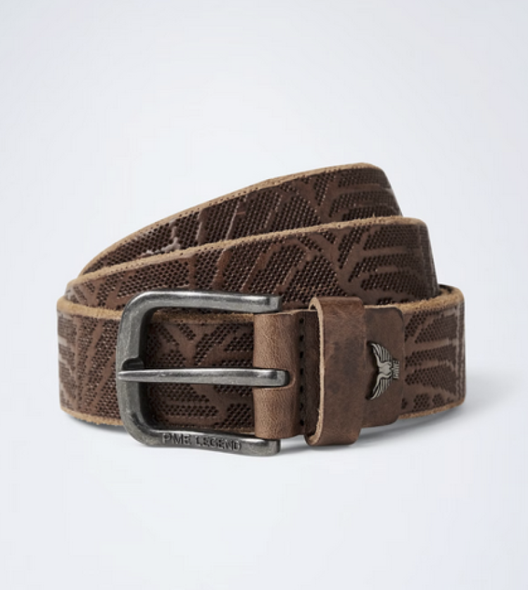Riem met tst printje 771 dark brown