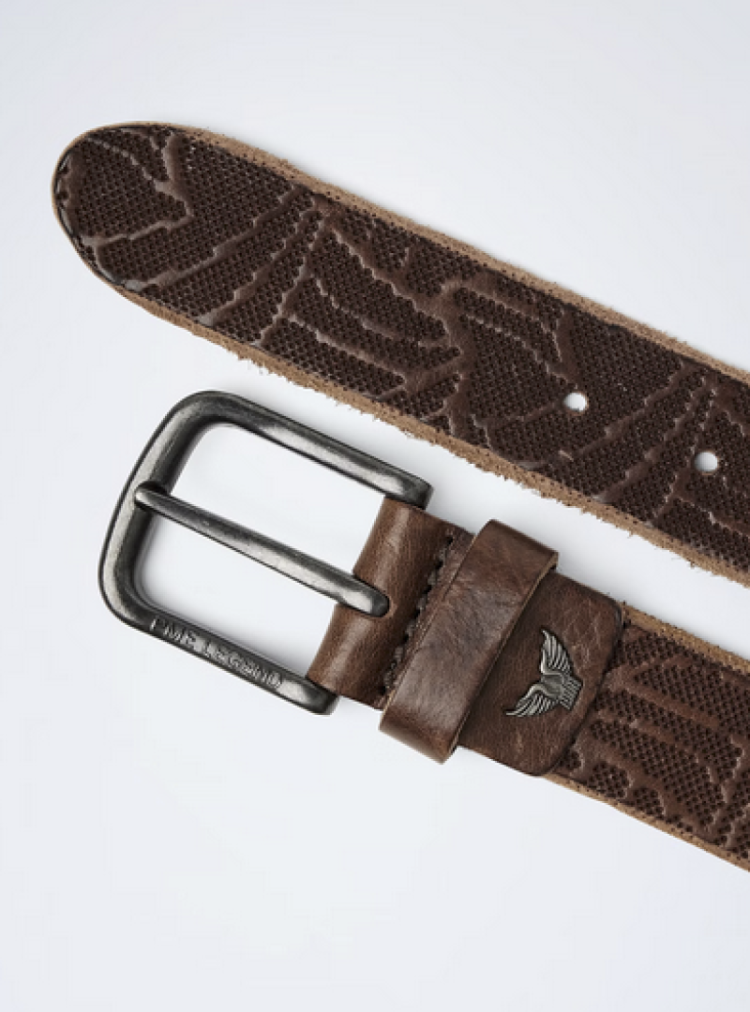Riem met tst printje 771 dark brown