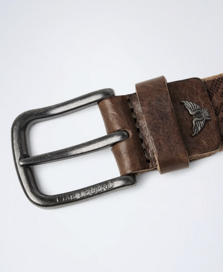 Riem met tst printje 771 dark brown