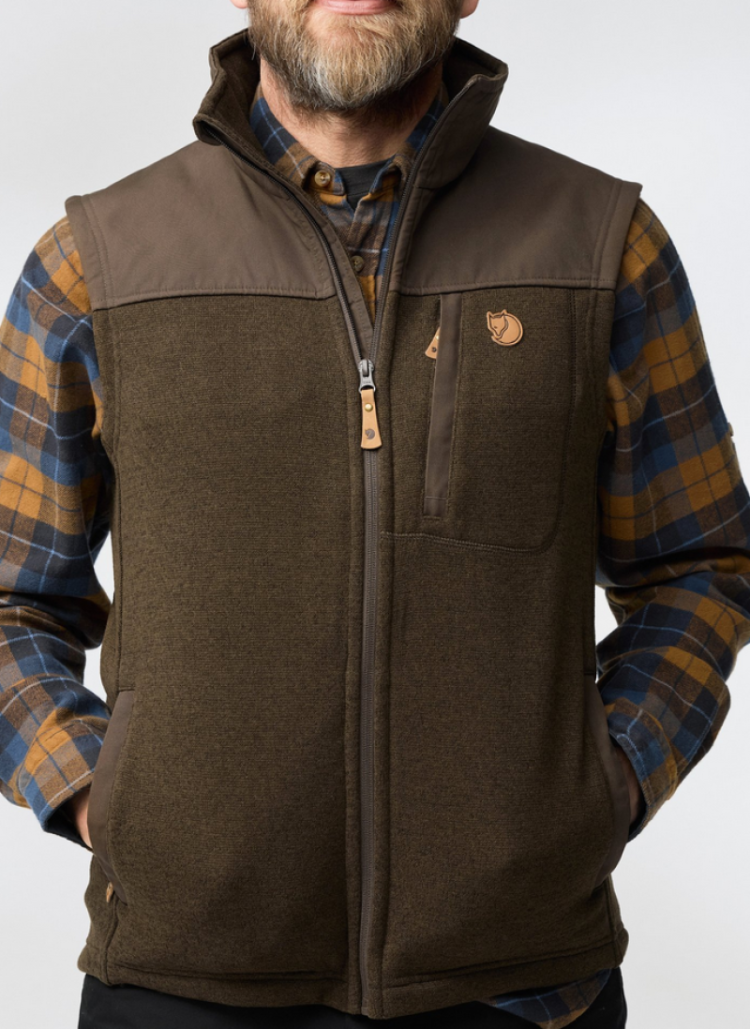 Buck Fleece Vest Men 555 Dark Navy