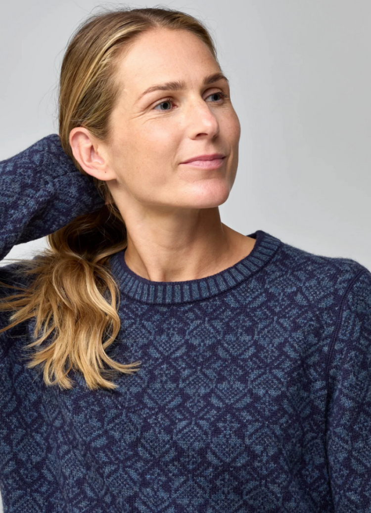 Snow Round Neck Sweater Women 662 Deep Forest