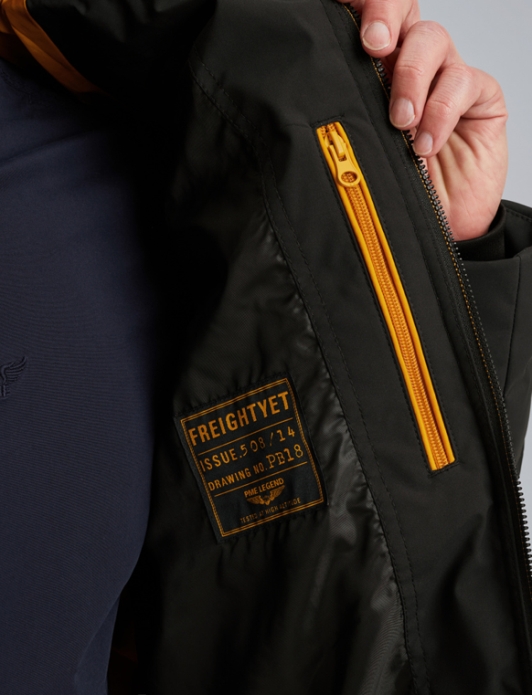 Jas dikker doorstikt zonder kap FREIGHTYET Perfor 9067 Jet Black