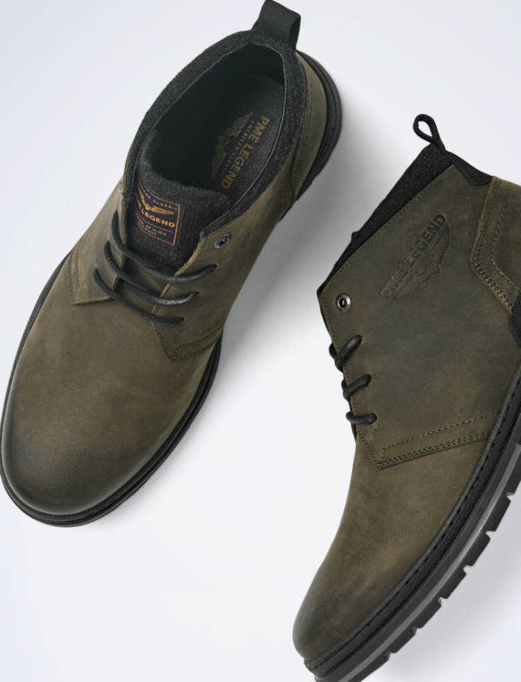 Schoen halfhoog veters Fleetman 8208 Khaki