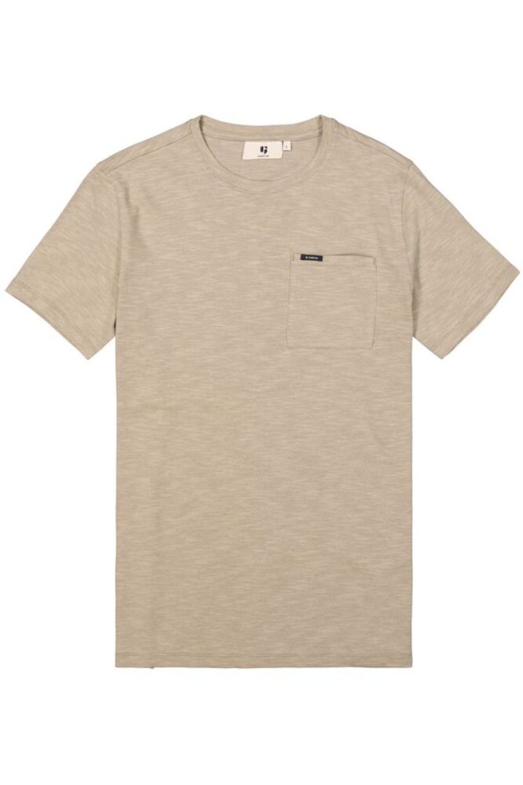 T-shirt basic NOS superfijne streepjes 5476 vetiver