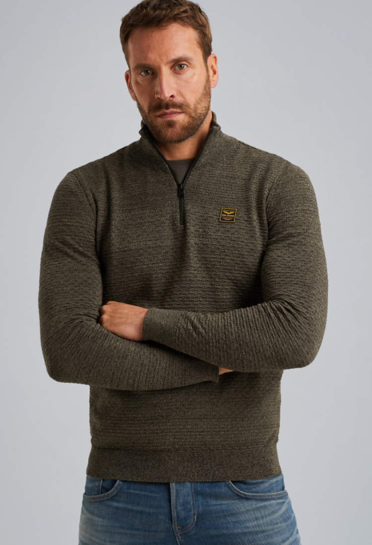 Pull halve rits actie 6389 dusky gree