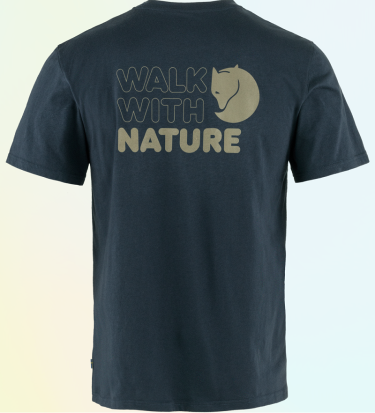 Walk With Nature T-shirt Men (m backprint) 555 dark navy