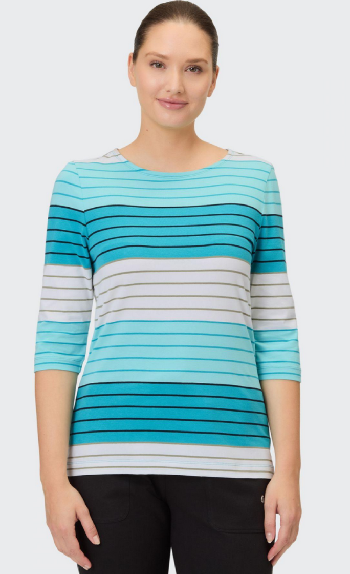 Luana t-shirt hlm gestreept  10621 light top