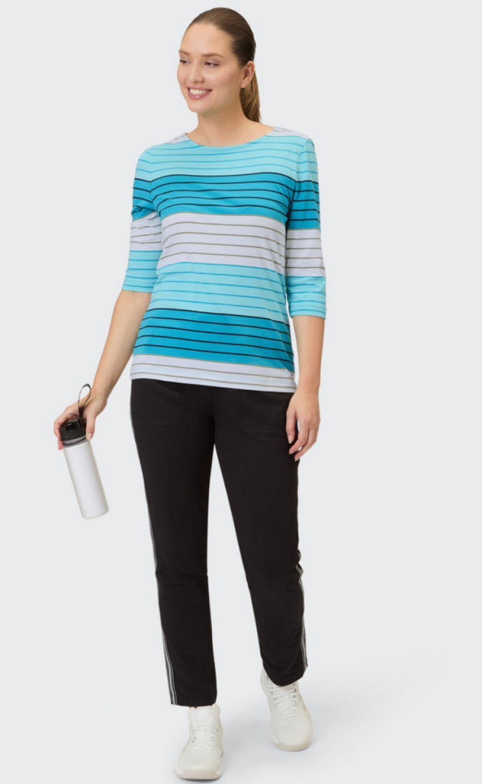Luana t-shirt hlm gestreept  10621 light top