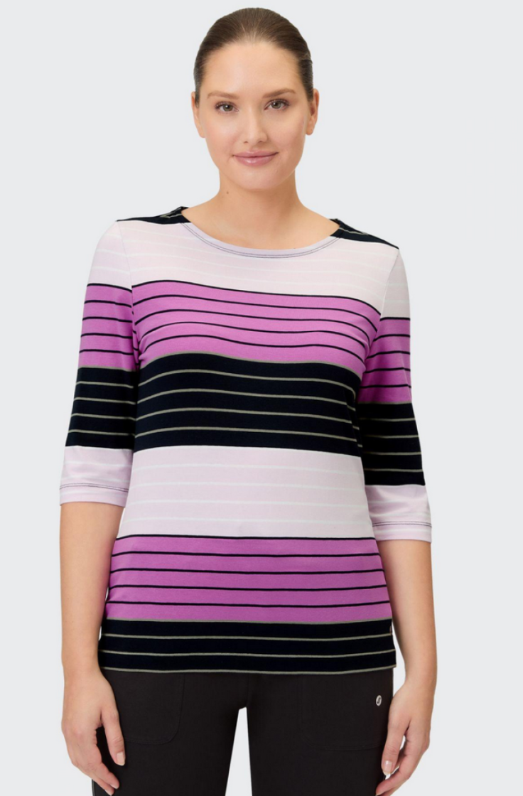 Luana t-shirt hlm gestreept  10620 rosebloom
