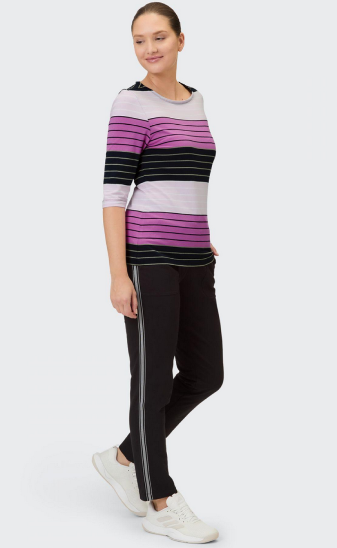 Luana t-shirt hlm gestreept  10620 rosebloom