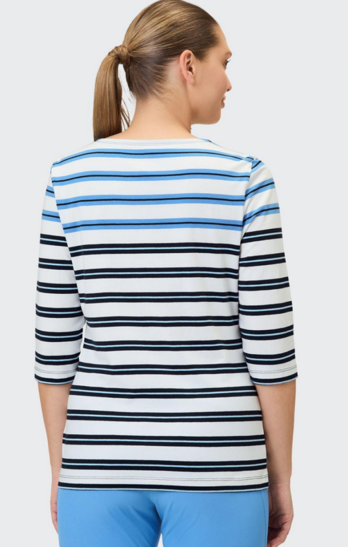 Janette t-shirt hlm gestreept 10636 white bre