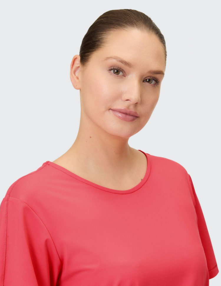 Liora T-shirt met brede boord 10514 hibiscus
