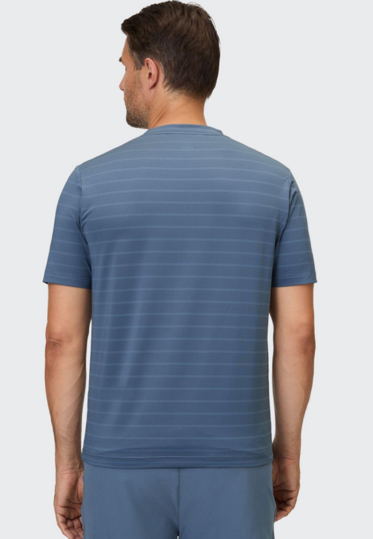 Aldo T-shirt v-hals gestreept 10659 deep sea