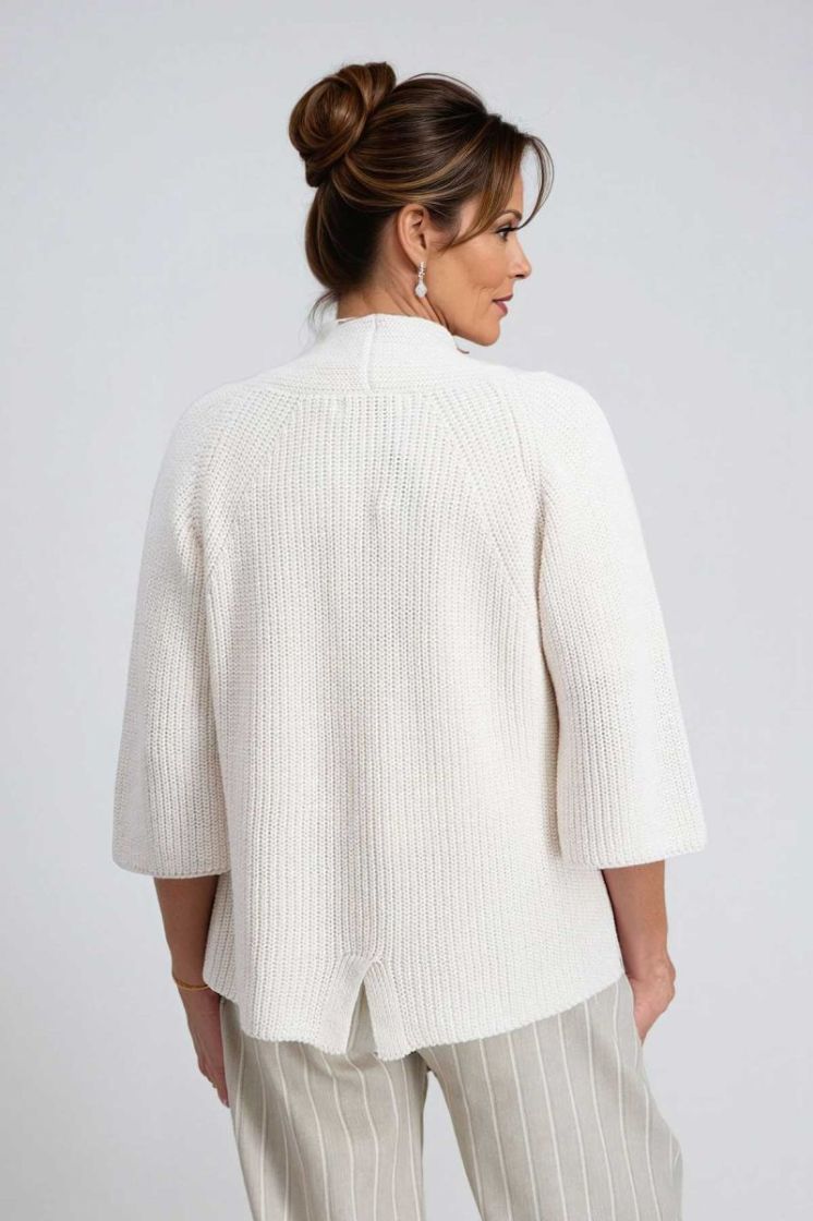 Cardigan hlm split achteraan 1 ecru   