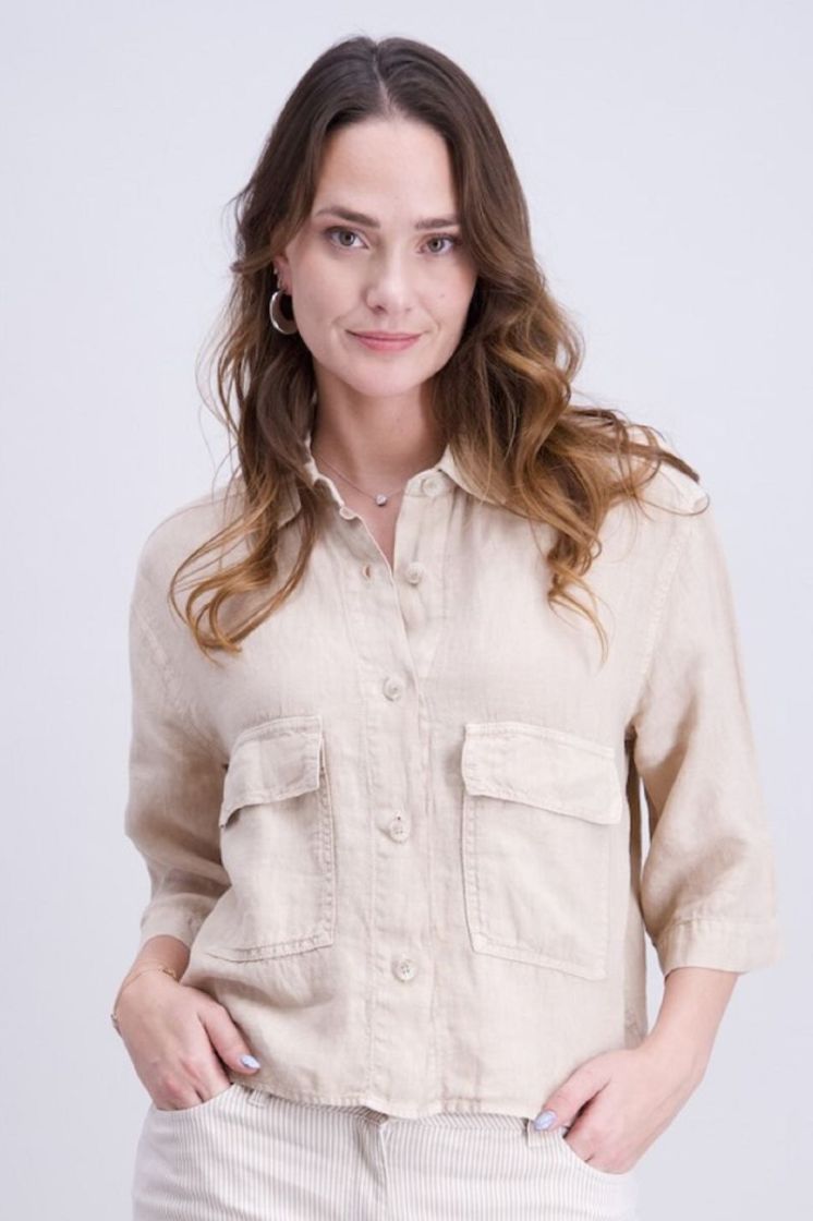 Vestblouse hlm linnen  2 beige 