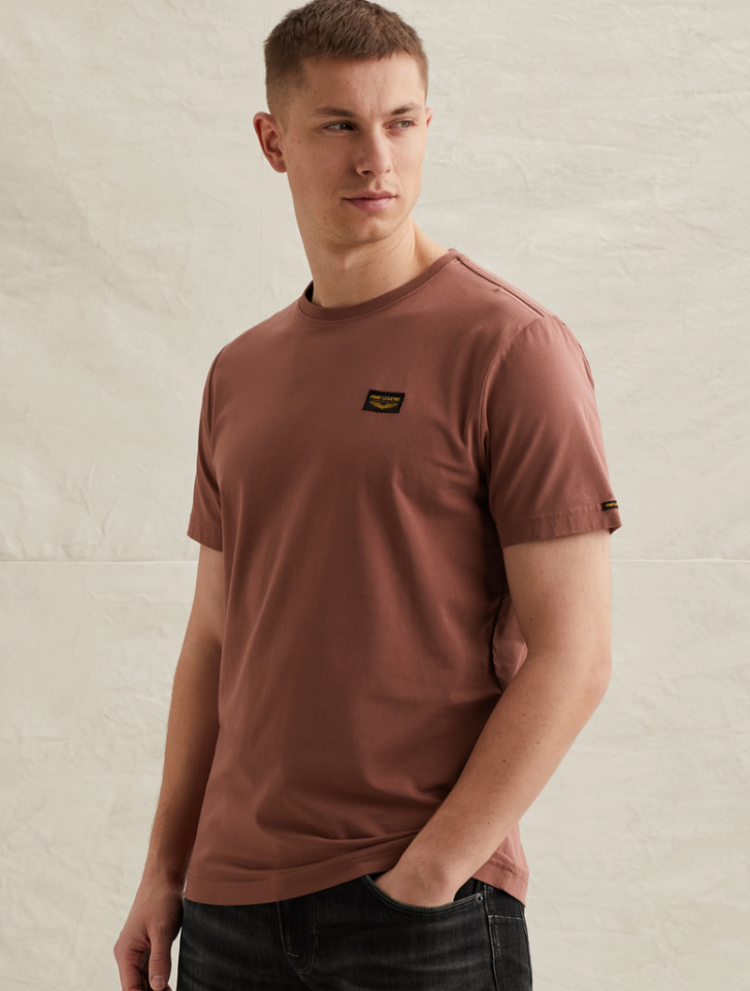 T-shirt effen basic 4085 roan rouge