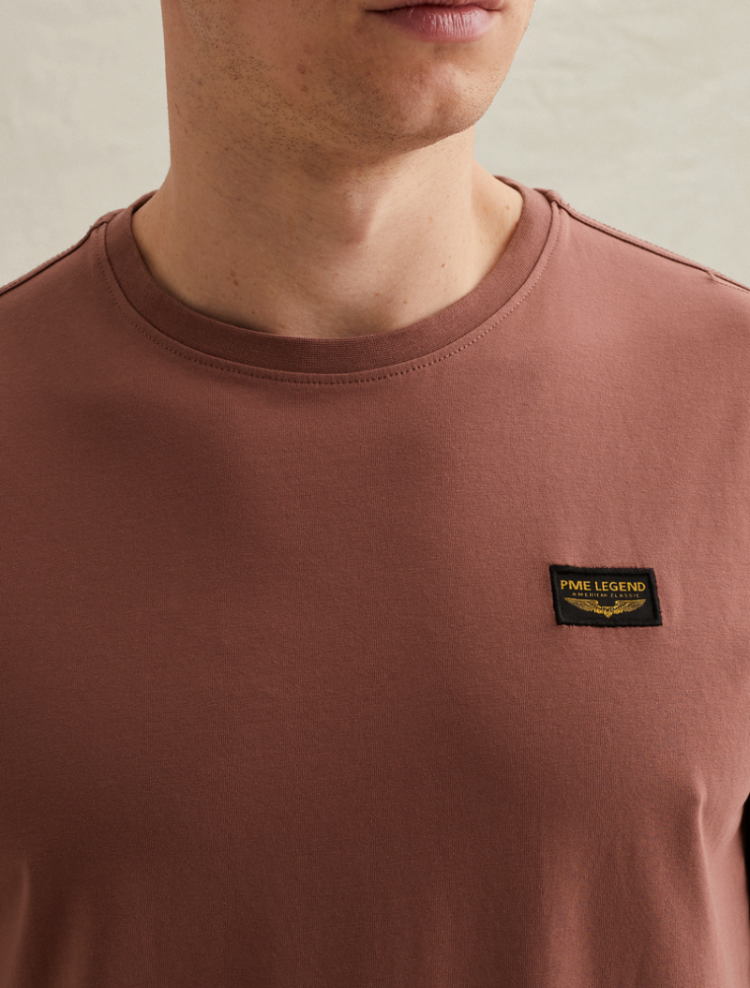 T-shirt effen basic 4085 roan rouge