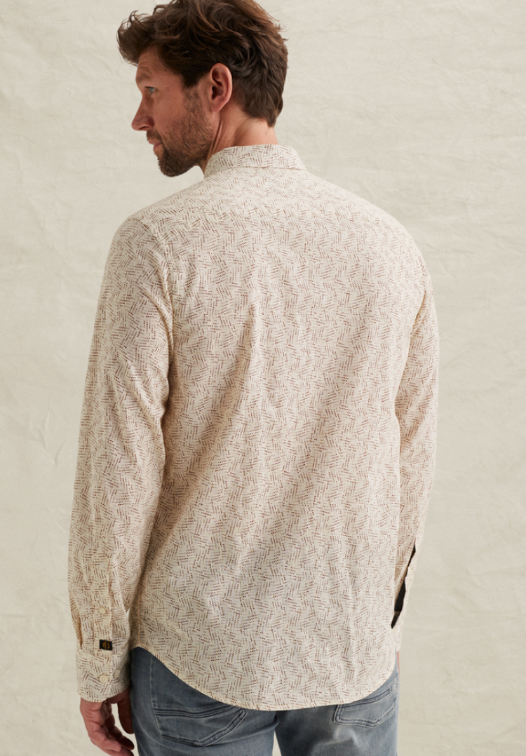 Hemd lm stippenprint 7013 Bone White