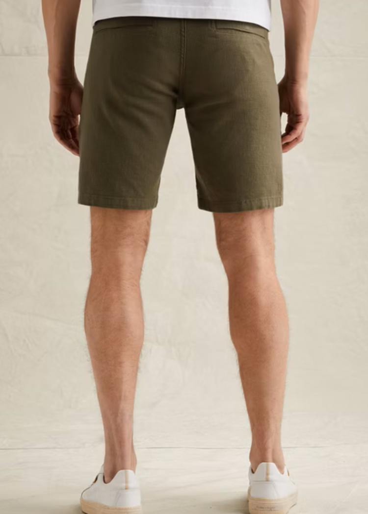 Short linen structuur met touwtjes 6389 dusky gree