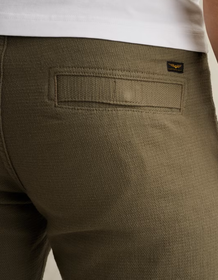 Short linen structuur met touwtjes 6389 dusky gree