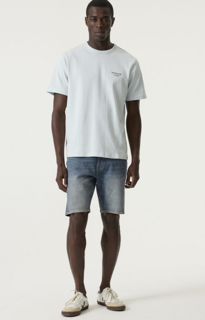 T-shirt grote backprint straat terrasjes 5816 wan blue