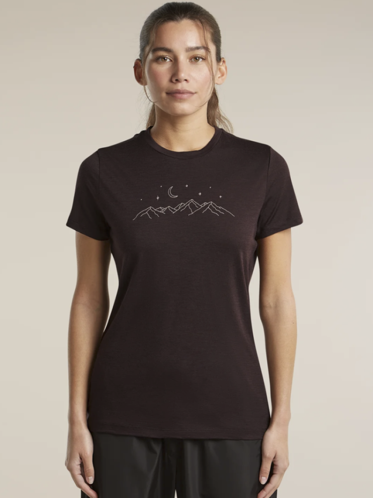Women 150 Tech Lite SS Tee Sparkling Stars C99 Bittersweet
