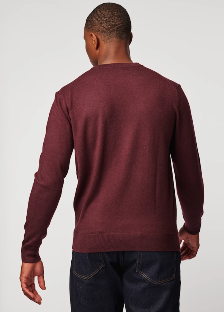 Pull basic ronde hals 313 burgundy