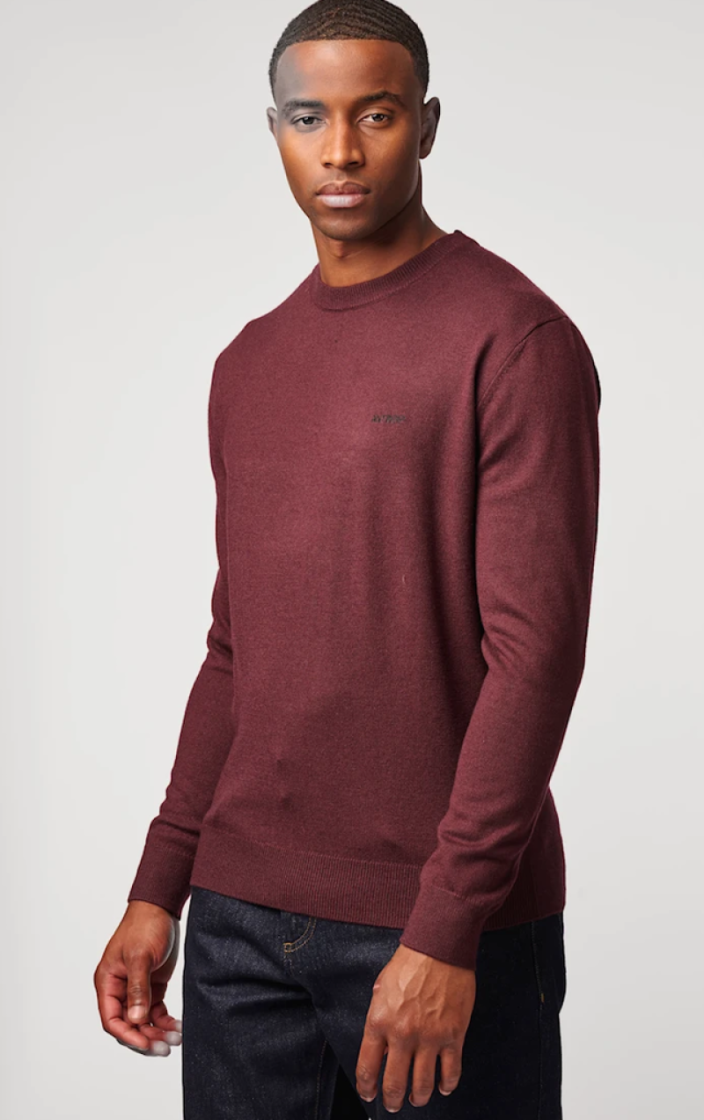 Pull basic ronde hals 313 burgundy