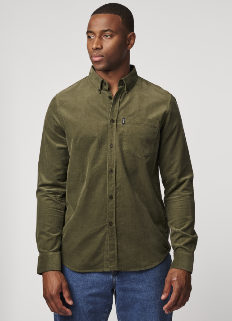 Hemd fijne ribfluweel 526 evergreen