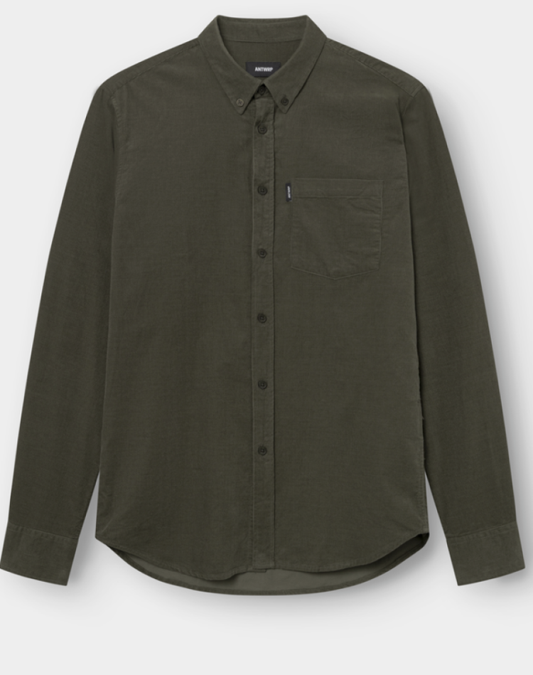 Hemd fijne ribfluweel 526 evergreen
