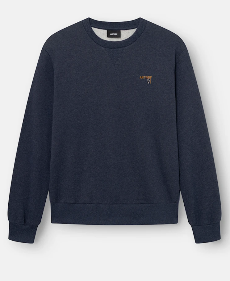 Sweater kleine specht op borst 408 Dark Navy