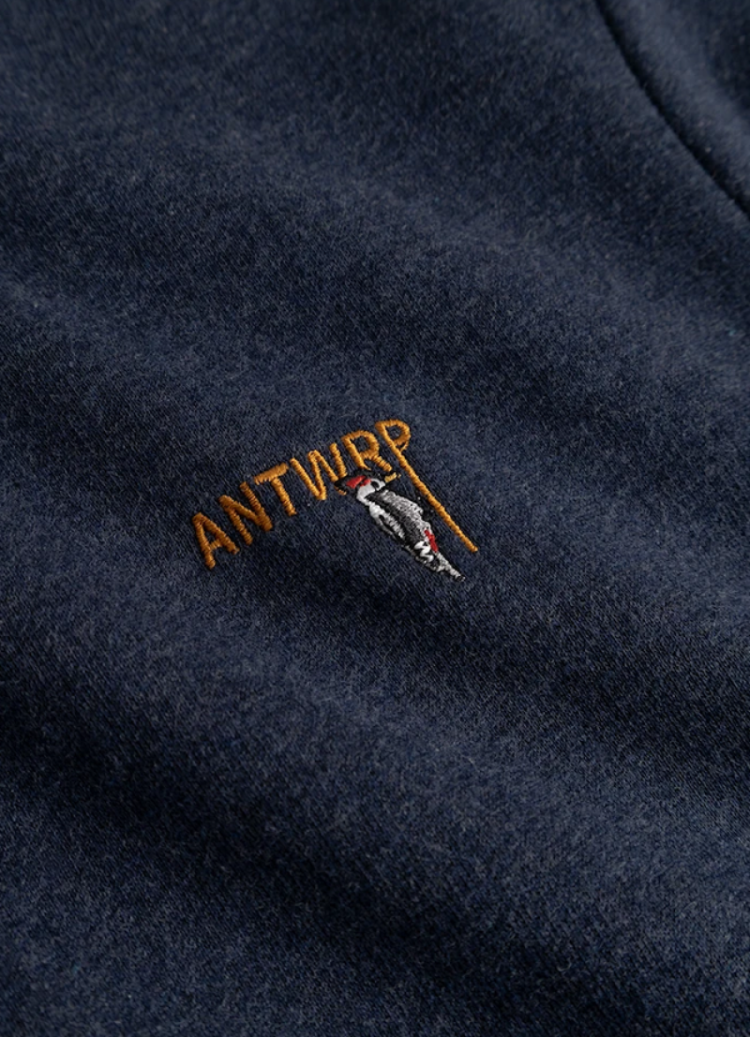 Sweater kleine specht op borst 408 Dark Navy
