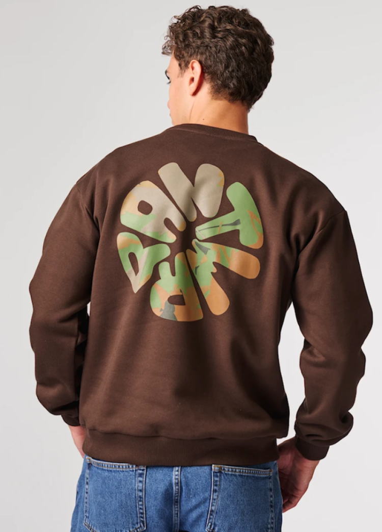 Sweater backprint letters Antwrp in cirkel  600 brown