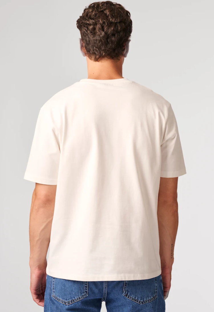 T-shirt effen kleine letters midden borst 102 Off White