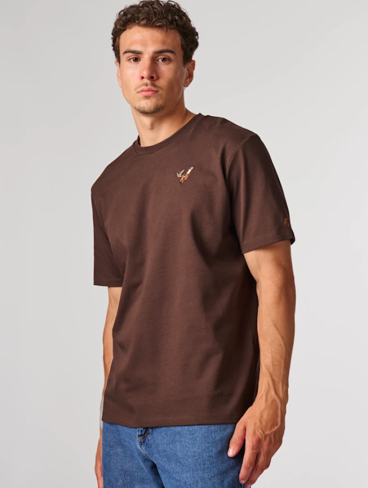 T-shirt Moose klein op de borst 600 brown