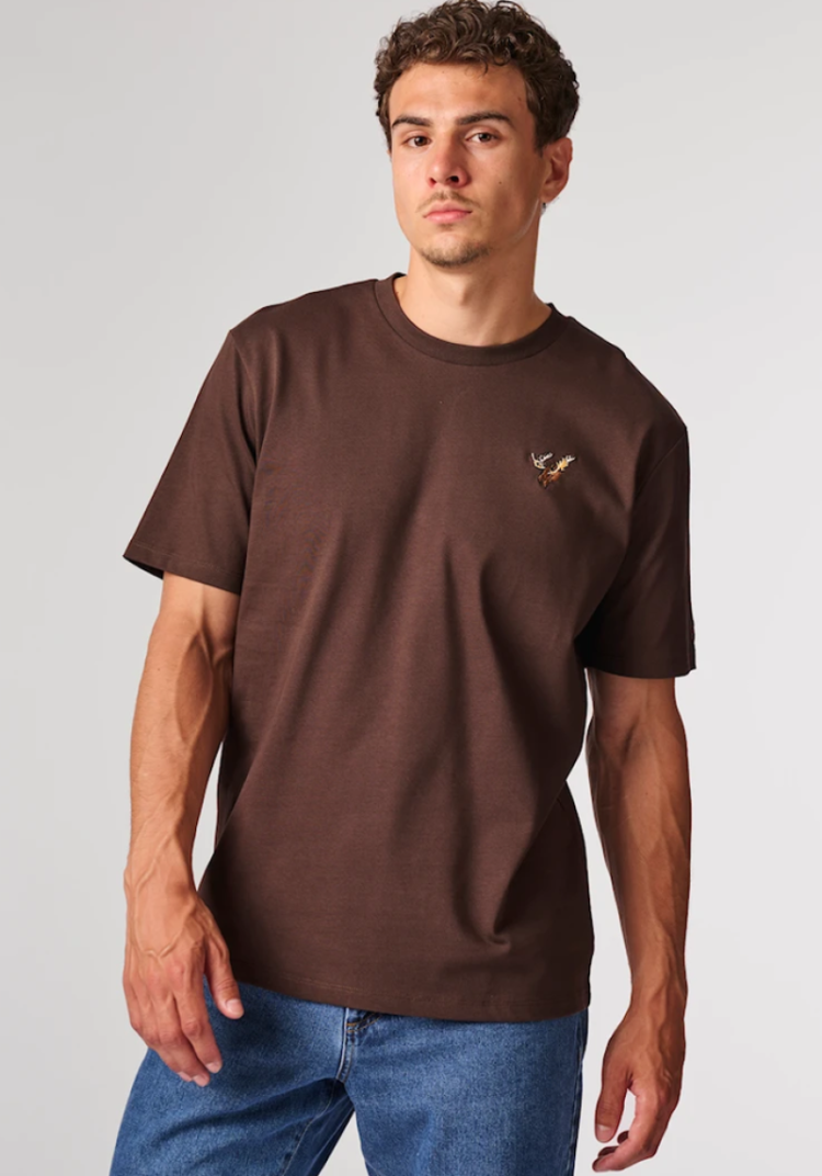 T-shirt Moose klein op de borst 600 brown