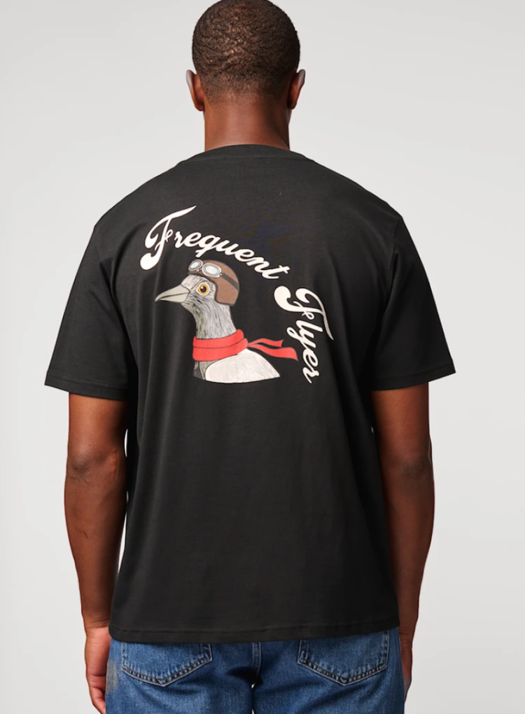 T-shirt Frequent Flyer grote backprint 210 anthracite