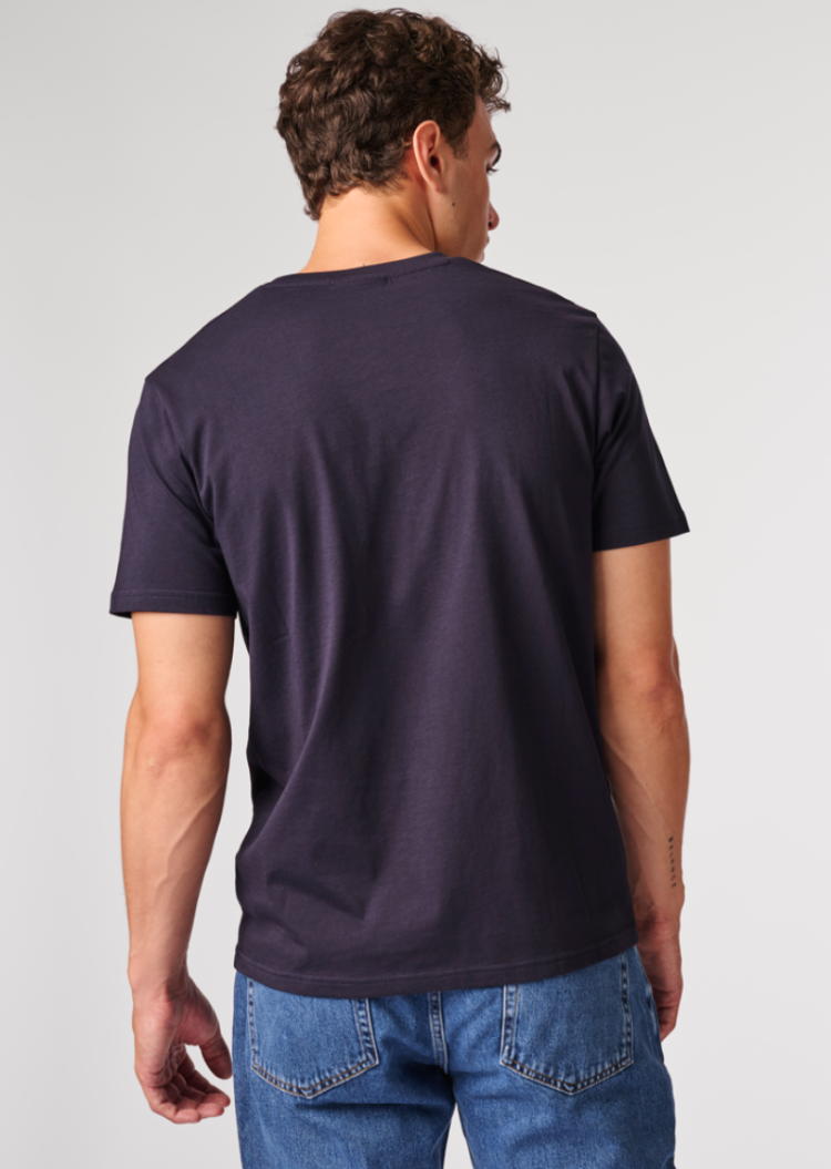 T-shirt kleine boksduif op borst 407 Ink Blue