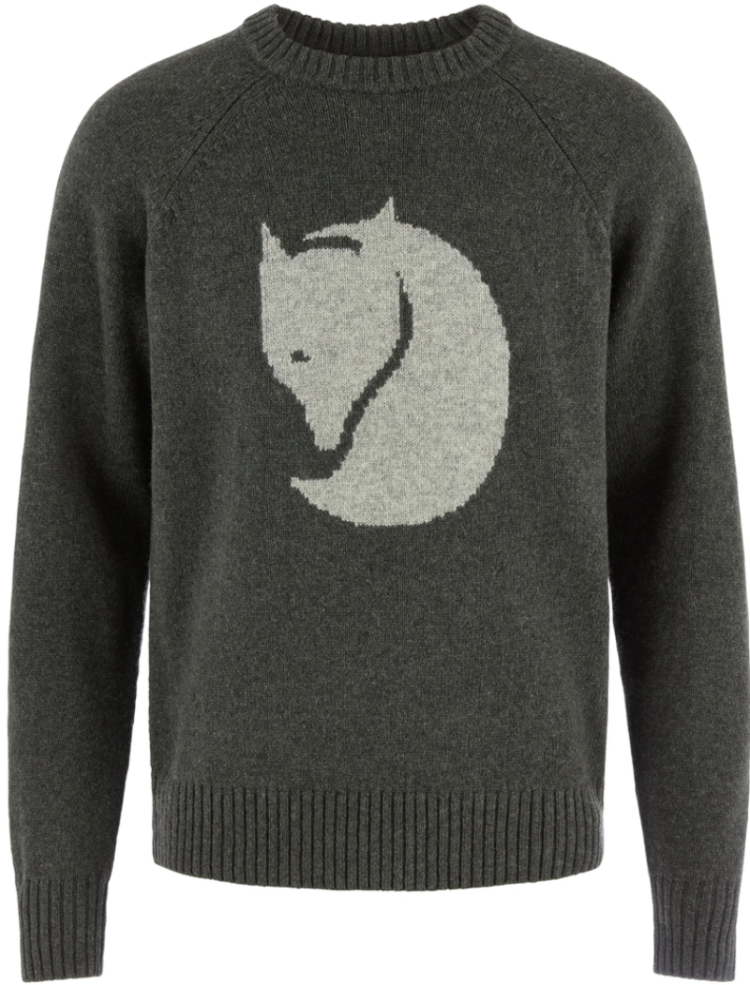Fjällräven Logo Knit Sweater Men 662 Deep Forest
