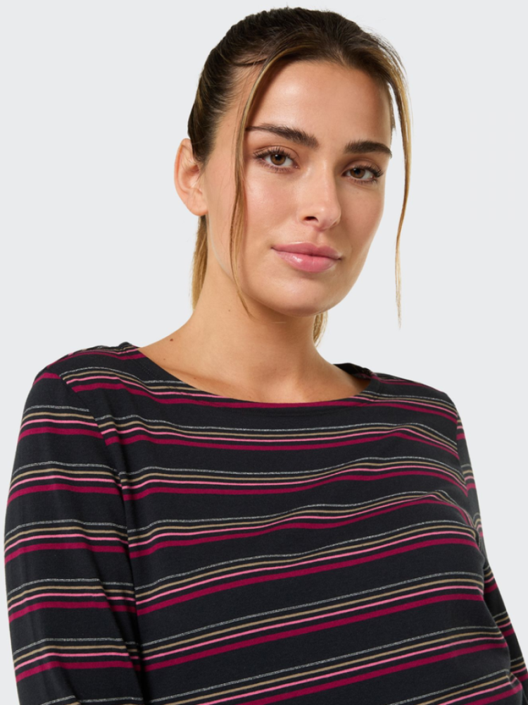 Gina T-shirt hlm multistrepen 10672 motley stripes