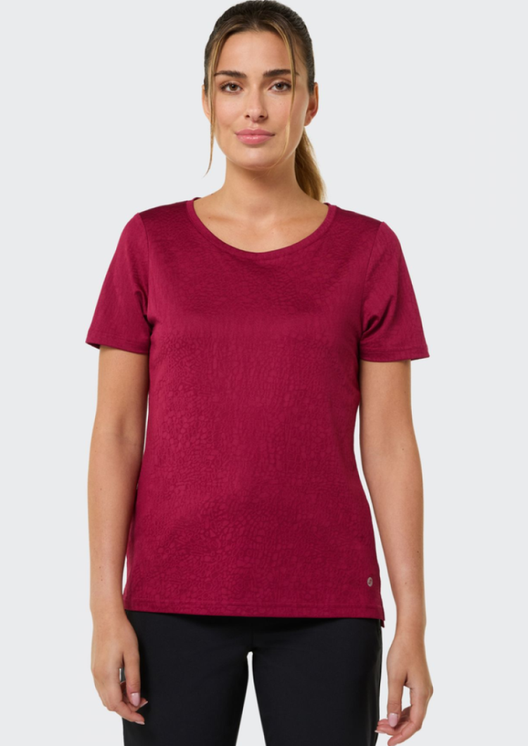 Fea T-shirt km tst print 10664 plum red