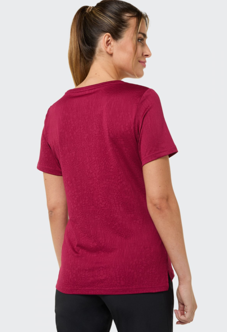Fea T-shirt km tst print 10664 plum red