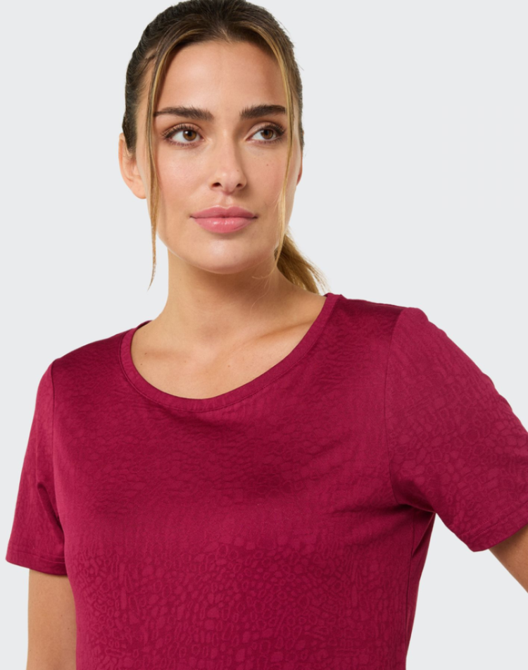 Fea T-shirt km tst print 10664 plum red
