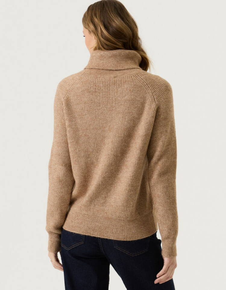 Pull rolkraag effen 5232-soft taupe