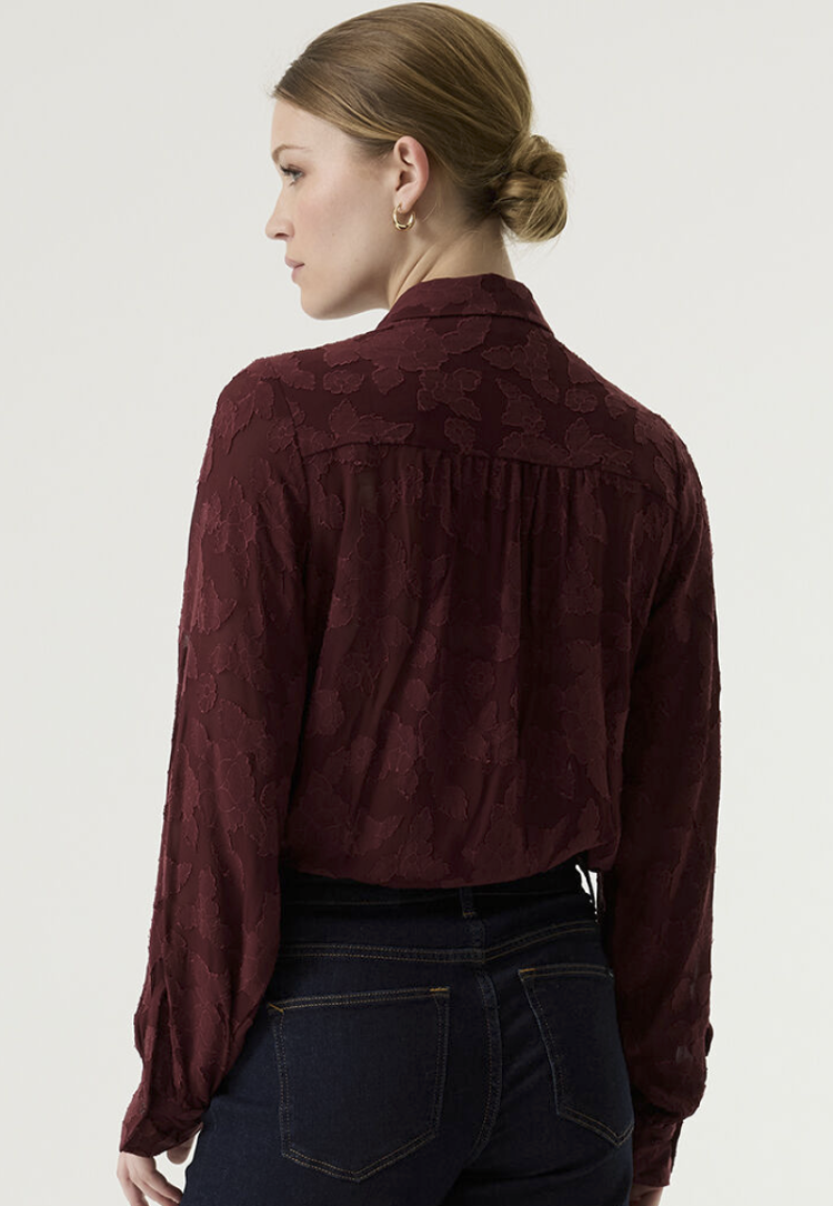 Hemd tst bloemen 4081-rosewood