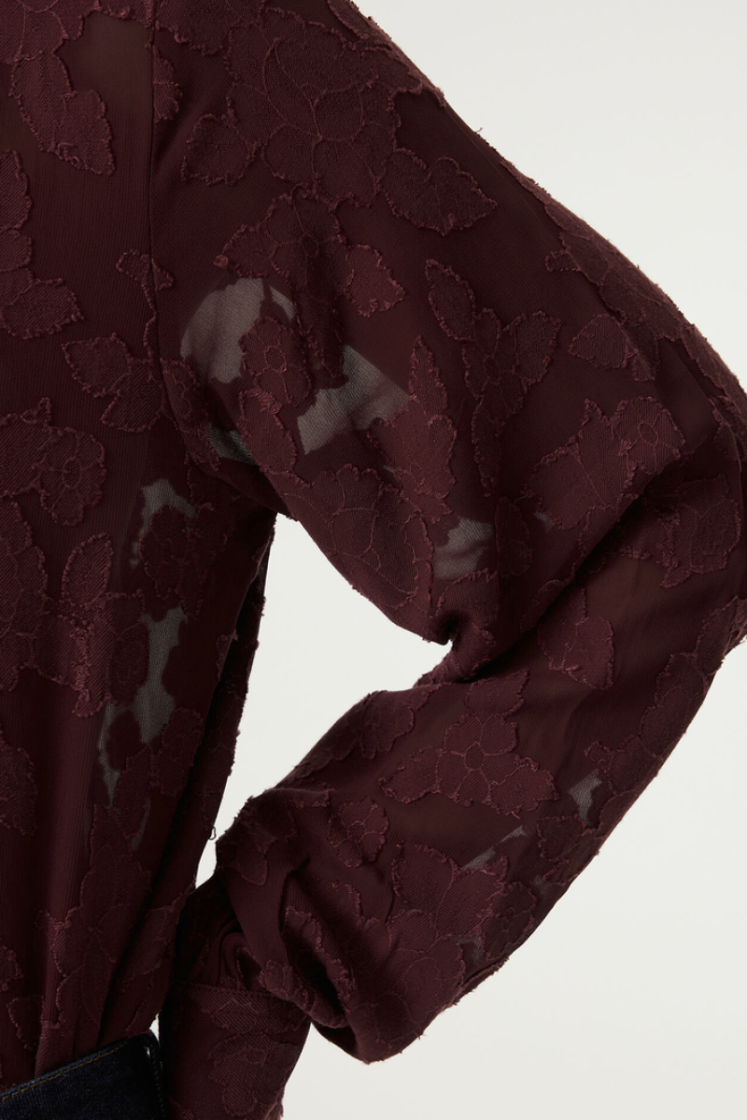 Hemd tst bloemen 4081-rosewood