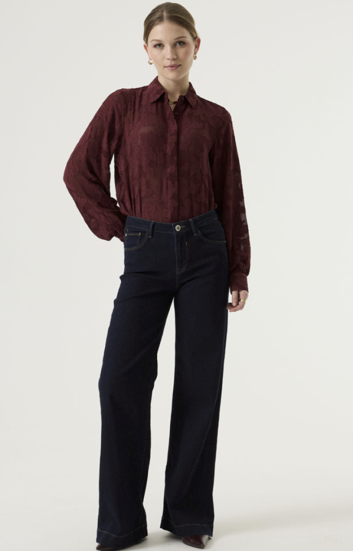 Hemd tst bloemen 4081-rosewood